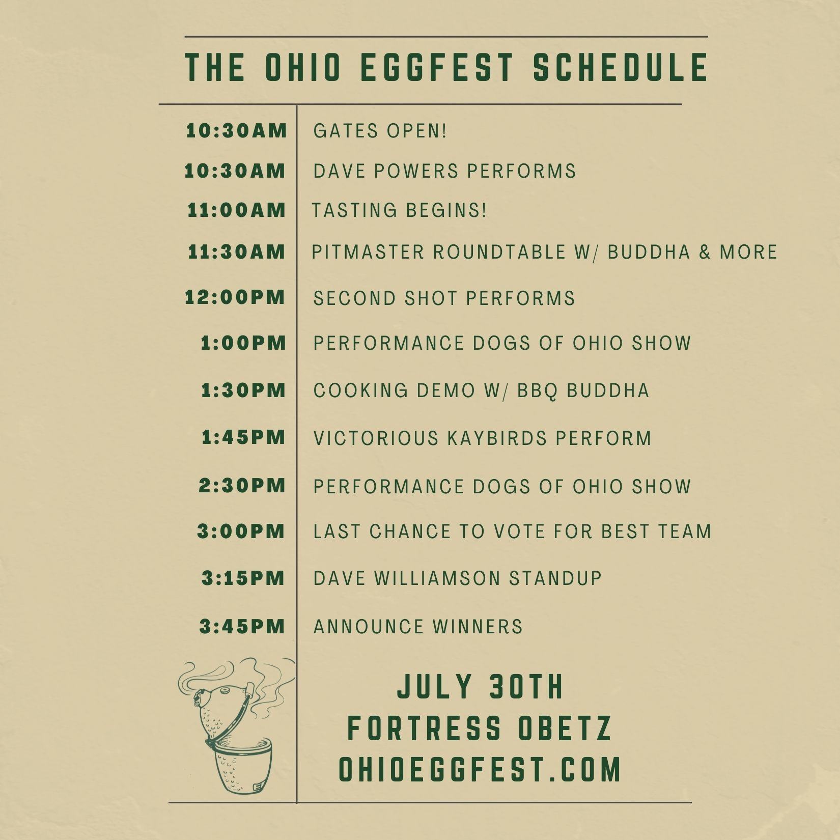 ohio eggfest schedule 2022
