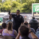 the bbq buddha big green egg cooking demo with snake river farms wagyu tomahawk steak