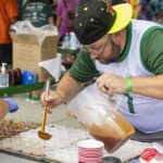 cook team getting food samples ready at the ohio eggfest big green egg grilling and bbq competition