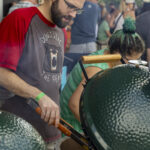 grilling corn on the big green egg at the ohio eggfest