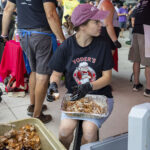 the ohio eggfest big green egg food festival and bbq competition team yoder pulled pork from whole smoked pig