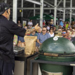 the ohio eggfest big green egg grilling festival the bbq buddha cooking demo reverse seared tomahawk steak on big green egg